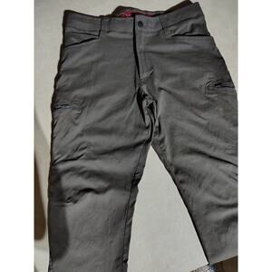 preowned Wrangler mens olive stretch straight leg cargo jeans sz 34x30